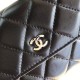 Chanel Classic Wallet Long Flat Cover 19cm Black Silver Hardware Lambskin Hass Factory leather 11x19x3cm