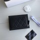 Chanel Classic Wallet Zipper 19cm Black Silver Hardware Caviar Leather Hass Factory leather 11x8x2cm