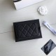 Chanel Classic Wallet Zipper 19cm Black Silver Hardware Lambskin Hass Factory leather 11x8x2cm