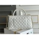 Chanel 23P Coco Handle Large 29cm White Gold Hardware Caviar Leather Hass Factory leather 29x18x12