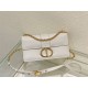 Dior 30 Montaigne East-West Small 21.5 White Smooth Calfskin Small Style Model: 9011S Size: 21.5 x 12 x 6 cm