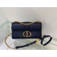 Dior 30 Montaigne East-West Small 21.5 Black Smooth Calfskin Small Style Model: 9011S Size: 21.5 x 12 x 6 cm