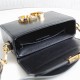 Dior 30 Montaigne MiniBox 17.5 Enamel Clasp Black Full Leather Model 9008s Size: 17.5x11.5x5cm