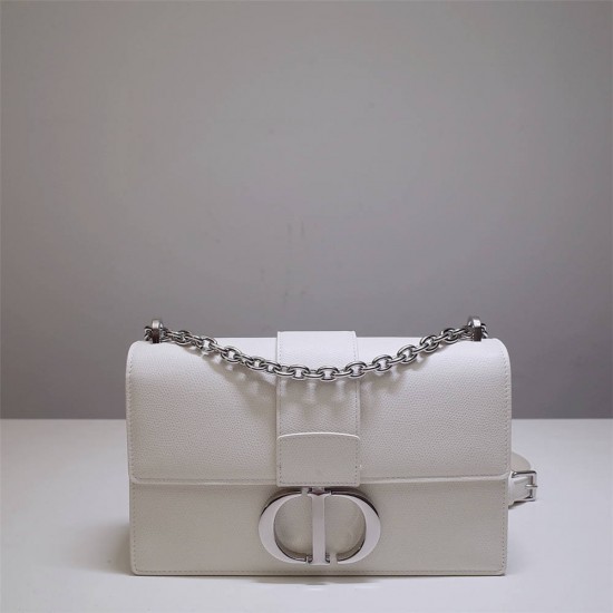 Dior 30 Montaigne Montaigne Chain Bag Medium 25 Black Full Leather Granular Calfskin Model 9011 Size 25x15x8cm