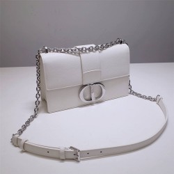 Dior 30 Montaigne Montaigne Chain Bag Medium 25 Black Full Leather Granular Calfskin Model 9011 Size 25x15x8cm