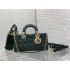 Lady Dior Dioramour Bag, paint leather, Medium 26, Dark green with Gold Hardware, Size: 26x6x14cm