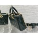 Lady Dior Dioramour Bag, paint leather, Medium 26, Dark green with Gold Hardware, Size: 26x6x14cm