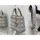 Lady Dior Bag, Grey Lambskin, Champagne Gold Hardware, Small   Four Blocks   20, Size: 20cm