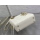 Lady Dior Mini Bag, 17, White Lambskin, Champagne Gold Hardware, Size: 17cm