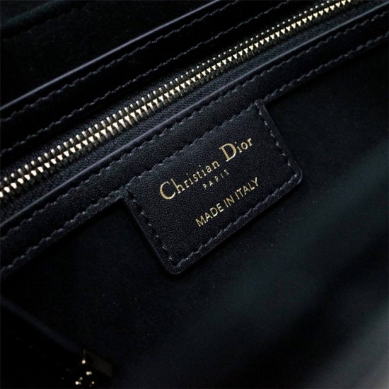 Dior 30 Montaigne Avenue Bag, Blue Obilique Gold Hardware, Small 22.5, Model 2303, Size: 22.5x12.5x6.5cm