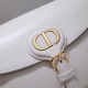 Dior Bobby Bag, White, Gold Hardware, Medium 22, Model 2020, Size: 22x17x6cm