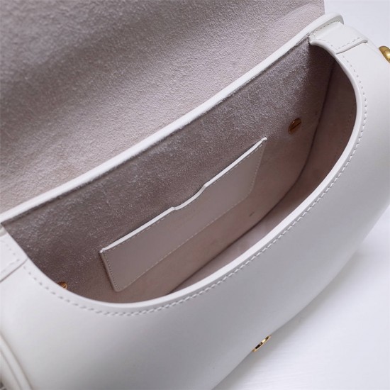 Dior Bobby Bag, White, Gold Hardware, Medium 22, Model 2020, Size: 22x17x6cm