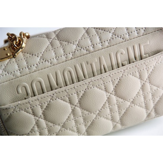 Dior Caro Chain Bag, Apricot, Gold Hardware, Calfskin, Small 20, Size: 20x12x7cm