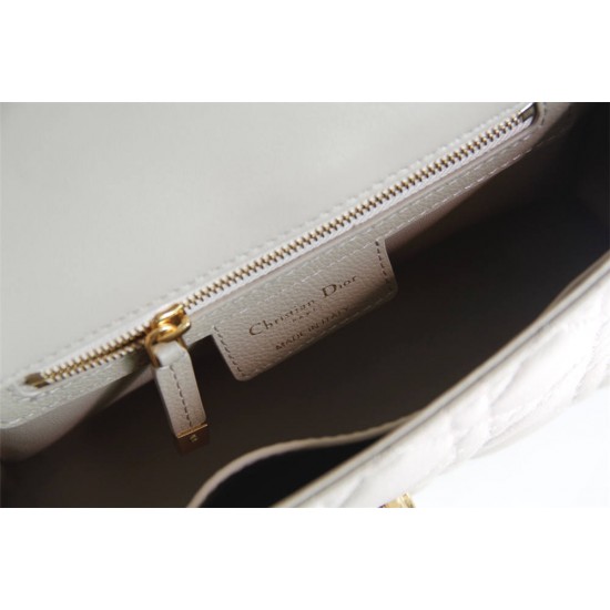 Dior Caro Chain Bag, Apricot, Gold Hardware, Calfskin, Small 20, Size: 20x12x7cm