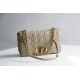 Dior Caro Chain Bag, Apricot, Gold Hardware, Calfskin, Medium 25, Size: 25.5x15.5x8cm