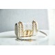 Dior Caro Chain Bag, White, Gold Hardware, Calfskin, Small 20, Size: 20x12x7cm