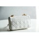 Dior Caro Chain Bag, White, Gold Hardware, Calfskin, Small 20, Size: 20x12x7cm