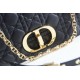 Dior Caro Chain Bag, Black, Gold Hardware, Calfskin, Medium 25, Size: 25.5x15.5x8cm