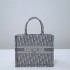 Dior Book Tote, Classic Grey Oblique Embroidery, Small 26, Size: 26.5x21x14cm