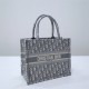 Dior Book Tote, Classic Grey Oblique Embroidery, Large 42, Size: 42x35x18cm