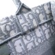 Dior Book Tote, Classic Grey Oblique Embroidery, Large 42, Size: 42x35x18cm