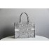 Dior Book Tote, Classic Grey Zoo Oblique Embroidery, Medium 36, Size: 36x27x16cm