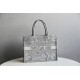 Dior Book Tote, Classic Grey Zoo Oblique Embroidery, Medium 36, Size: 36x27x16cm