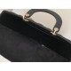 Lady Dior Bag, 7-Compartment, Black Lambskin, Gold Hardware, Sheepskin Material, Size: 32x25x11cm