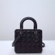 Lady Dior 5-Compartment Bag, 24, Black Lambskin, So Black, Model: 44532, Size: 24x20x11cm