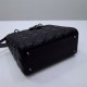 Lady Dior 5-Compartment Bag, 24, Black Lambskin, So Black, Model: 44532, Size: 24x20x11cm