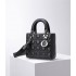 Lady Dior 4-Compartment Bag, 20, Black Lambskin, Silver Hardware, Gold Hardware, Model: 8878, Size: 20x16.5x8cm