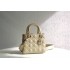 Lady Dior Four Blocks 20 (Style: 8878) Lambskin, Apricot, Enamel Hardware, Size: 20x16.5x8cm