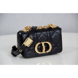 Dior Caro 2023 Micro Mini (Style: 2023 Mini) Soft Calfskin, Black, Gold Hardware, Size: 13x8x4cm