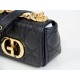 Dior Caro 2023 Micro Mini (Style: 2023 Mini) Soft Calfskin, Black, Gold Hardware, Size: 13x8x4cm