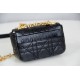 Dior Caro 2023 Micro Mini (Style: 2023 Mini) Soft Calfskin, Black, Gold Hardware, Size: 13x8x4cm