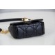 Dior Caro 2023 Micro Mini (Style: 2023 Mini) Soft Calfskin, Black, Gold Hardware, Size: 13x8x4cm