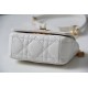 Dior Caro 2023 Micro Mini (Style: 2023 Mini) Soft Calfskin, White, Gold Hardware, Size: 13x8x4cm