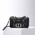 Dior Caro Calfskin, Black, Deep Silver Hardware, Medium (25.5x15.5x8cm)