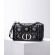 Dior Caro Calfskin, Black, Deep Silver Hardware, Medium (25.5x15.5x8cm)