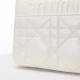 Dior Caro Calfskin, White, Deep Silver Hardware, Small (20x12x7cm)