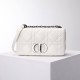 Dior Caro Calfskin, White, Deep Silver Hardware, Medium (25.5x15.5x8cm)