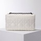 Dior Caro Calfskin, White, Deep Silver Hardware, Large (28x17x9cm)