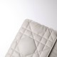 Dior Caro Calfskin, White, Deep Silver Hardware, Large (28x17x9cm)