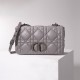 Dior Caro Calfskin, Gray, Deep Silver Hardware, Medium (25.5x15.5x8cm)