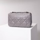 Dior Caro Calfskin, Gray, Deep Silver Hardware, Medium (25.5x15.5x8cm)