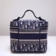 Dior Makeup Bag, Small Box, Classic Blue Oblique, Vanity Box (Style: 9012L), Size: 25x15x14cm