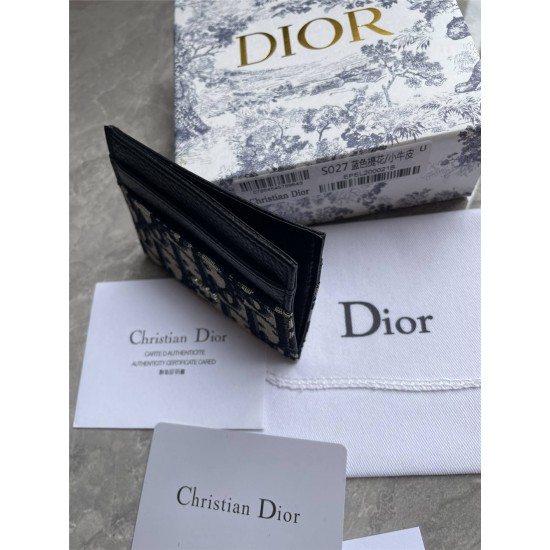 Dior Card Holder, Classic Blue Oblique, Size: 12.5x8.5cm