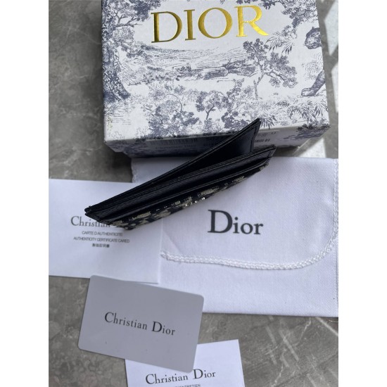 Dior Card Holder, Classic Blue Oblique, Size: 12.5x8.5cm