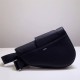 Dior 2023 New Men's Saddle, Black Full Leather, Style: 83146, Size: 20x28.6x5cm