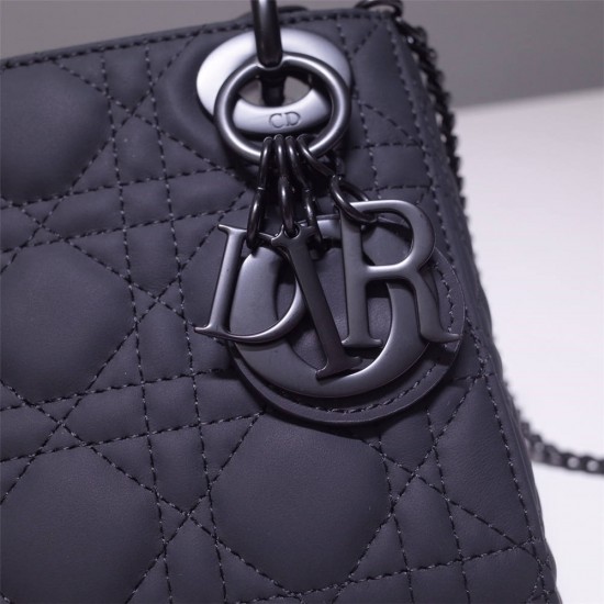 Lady Dior So Black Mini 17, Three Blocks, Calfskin Ultra-matte, Size: 17cm